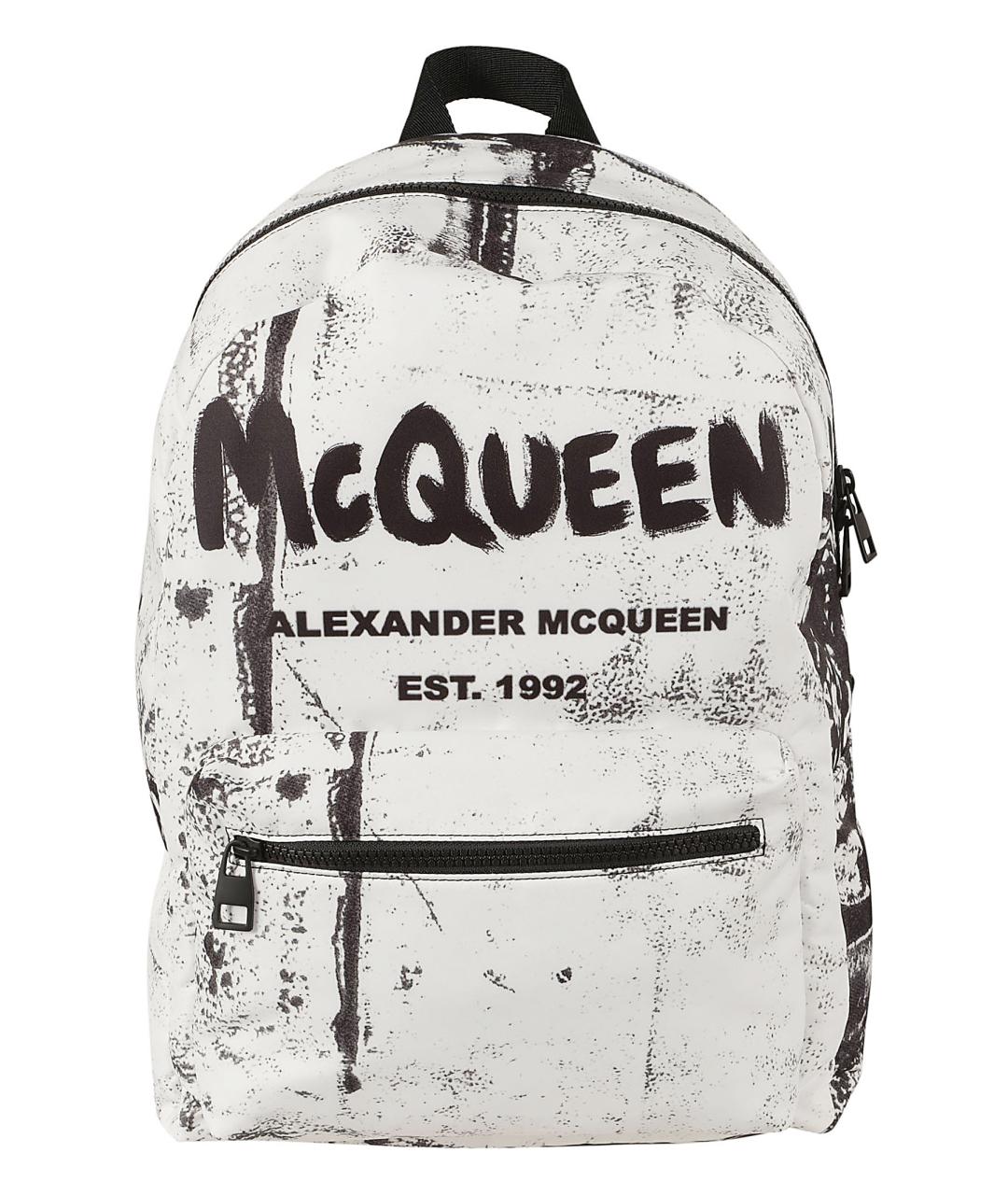 ALEXANDER MCQUEEN Белый кожаный рюкзак, фото 1