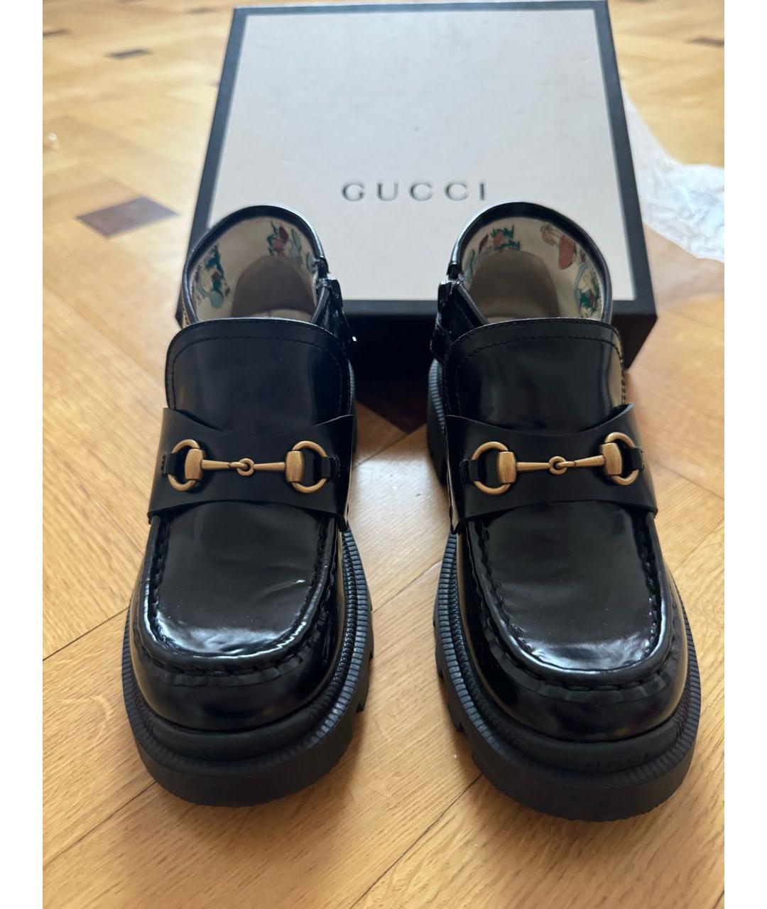 GUCCI KIDS Черные кожаные ботинки, фото 3