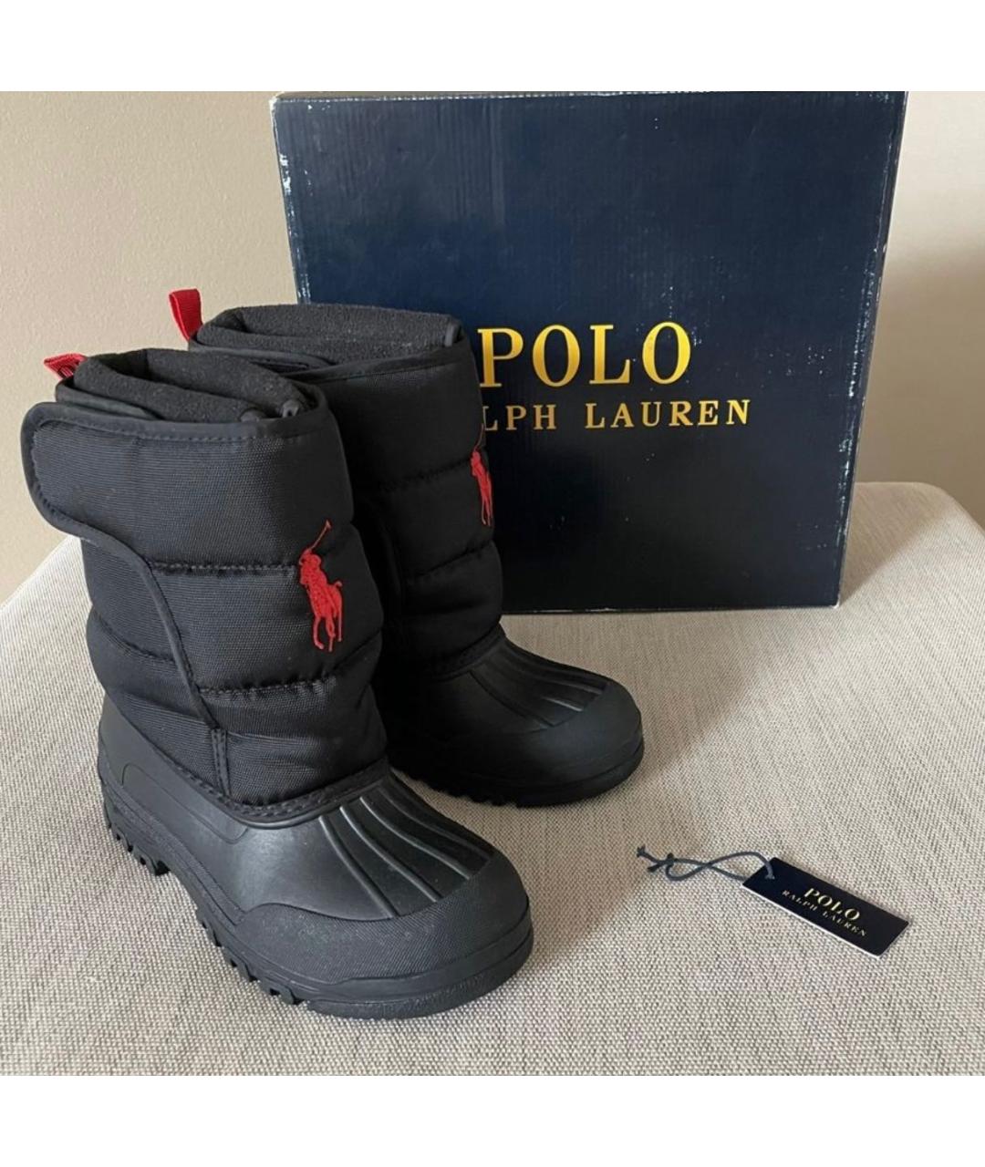 POLO RALPH LAUREN Черные синтетические сапоги, фото 4