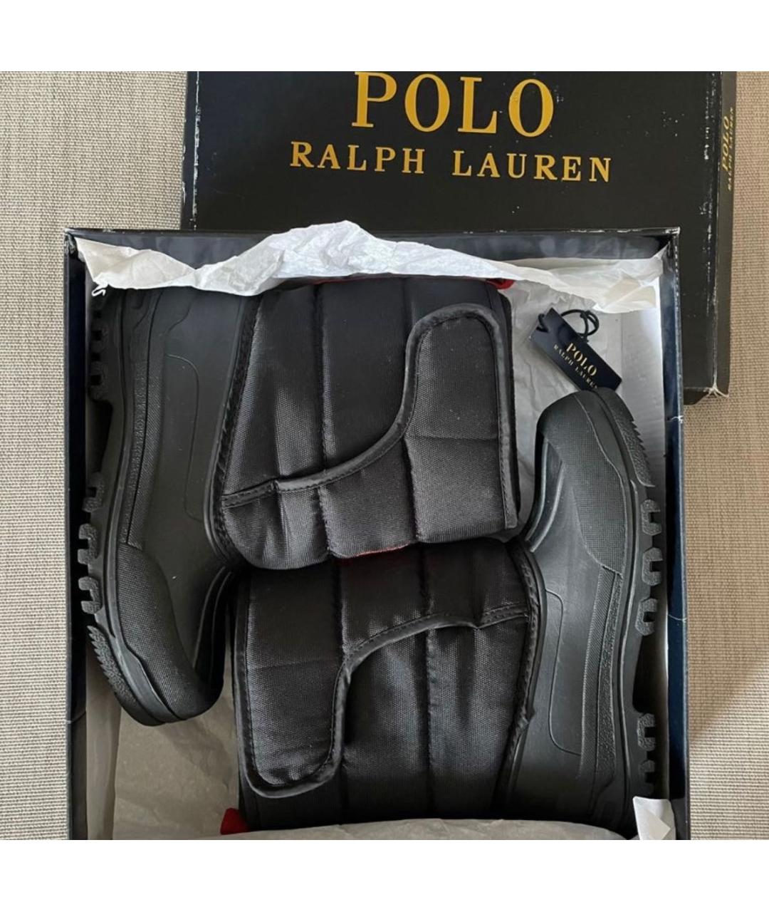 POLO RALPH LAUREN Черные синтетические сапоги, фото 5