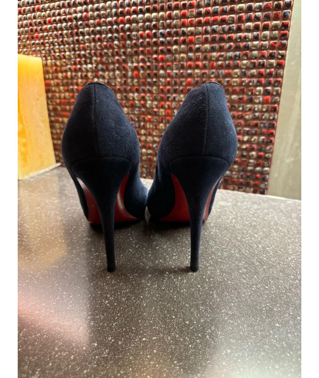 CHRISTIAN LOUBOUTIN Синие замшевые туфли, фото 3