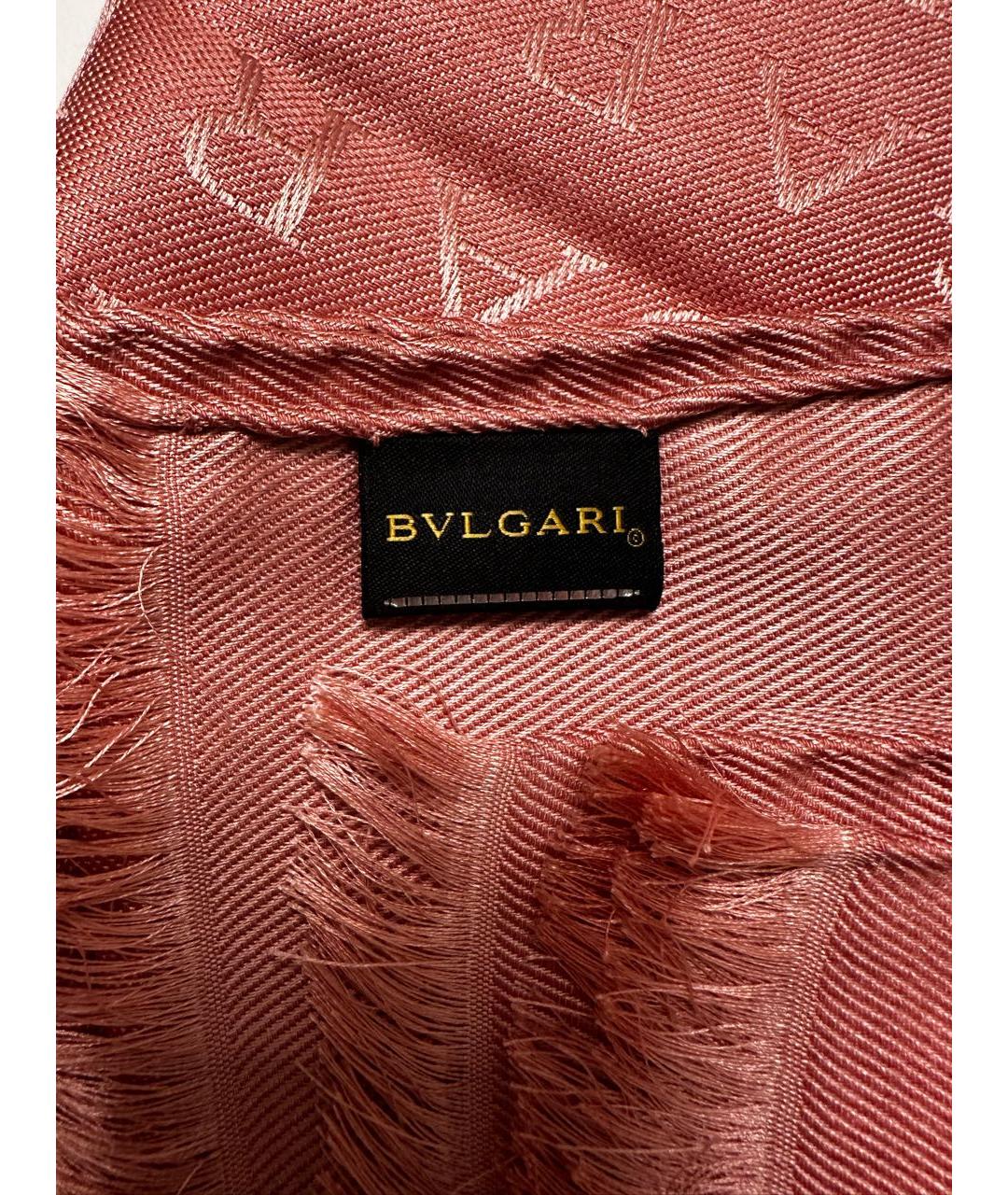 BVLGARI Розовый шерстяной шарф, фото 5