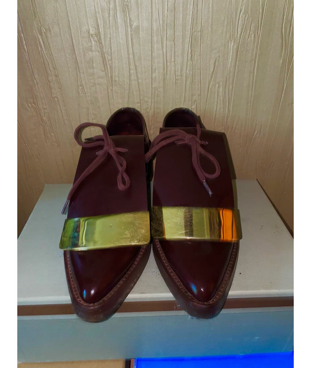MARNI Бордовые кожаные ботинки, фото 2