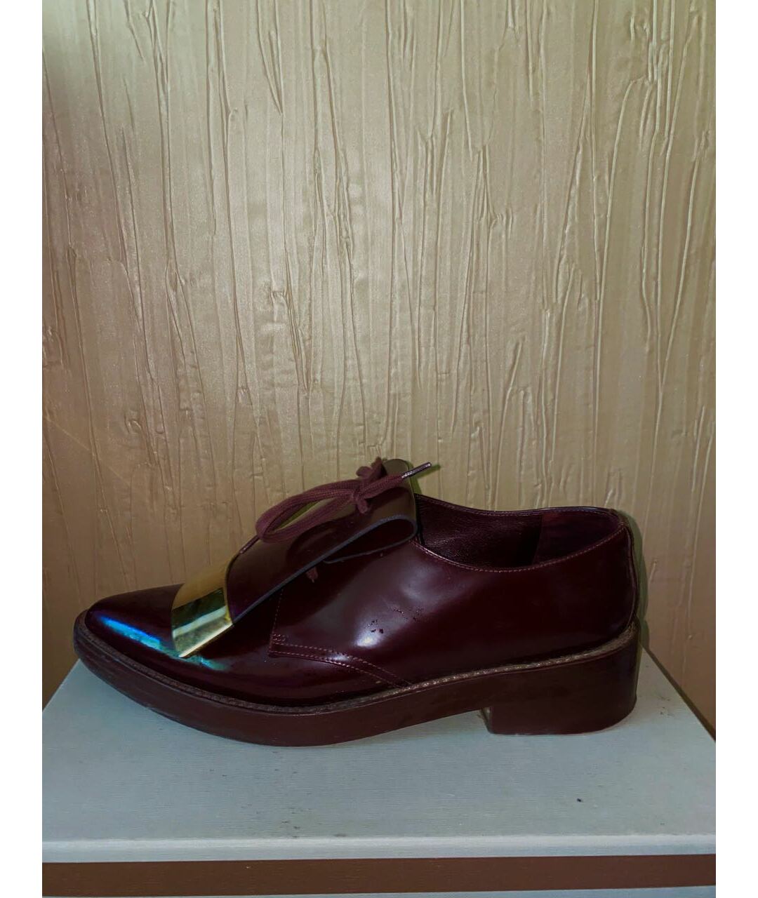 MARNI Бордовые кожаные ботинки, фото 5
