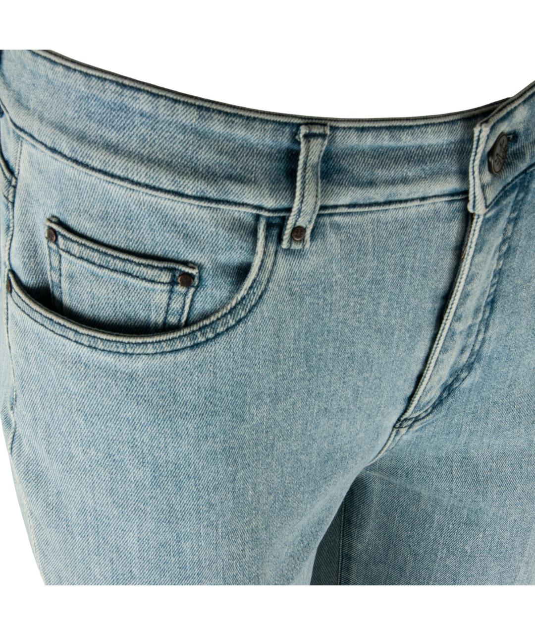 MR & MRS ITALY Голубые хлопковые прямые джинсы, фото 2