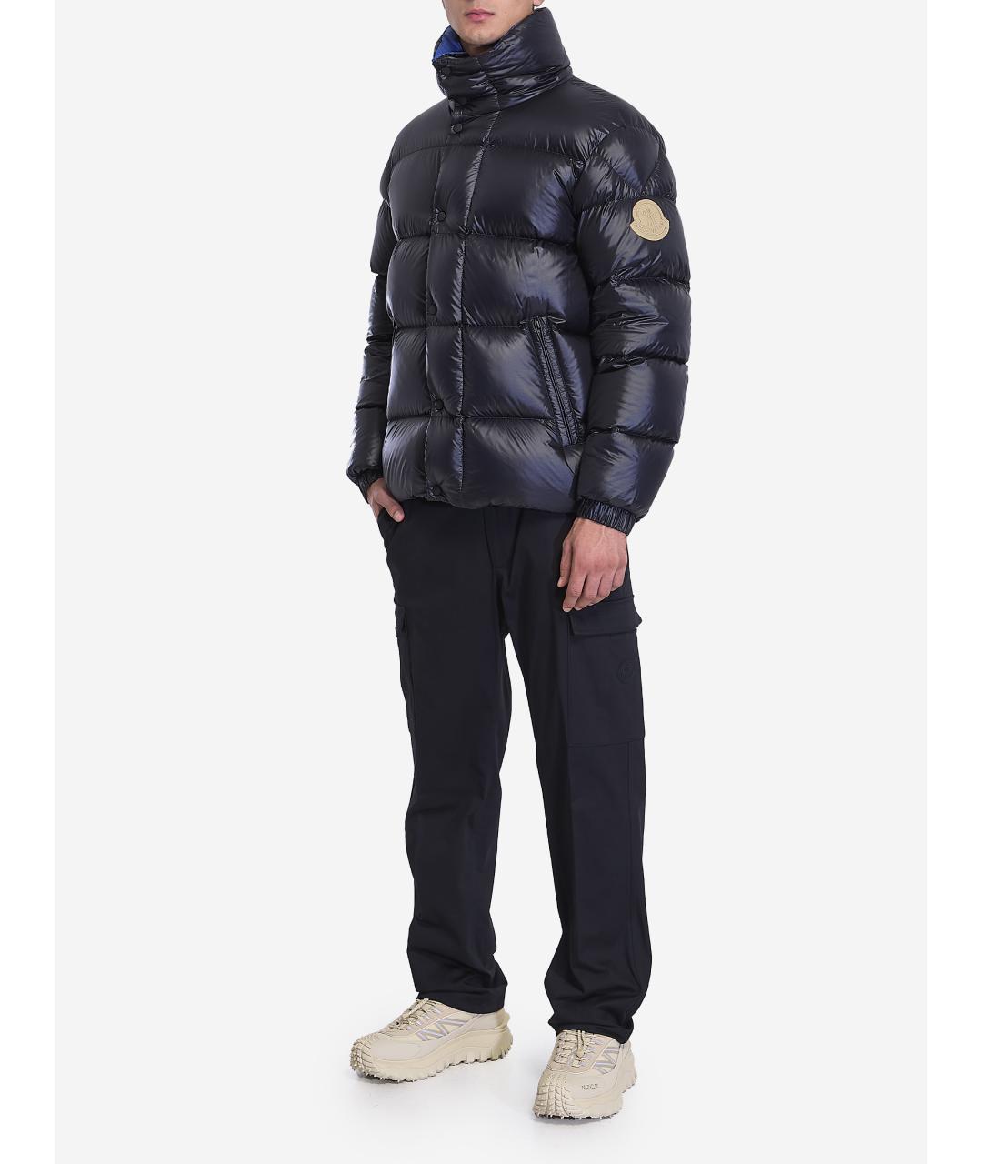 MONCLER Черные хлопковые повседневные брюки, фото 3