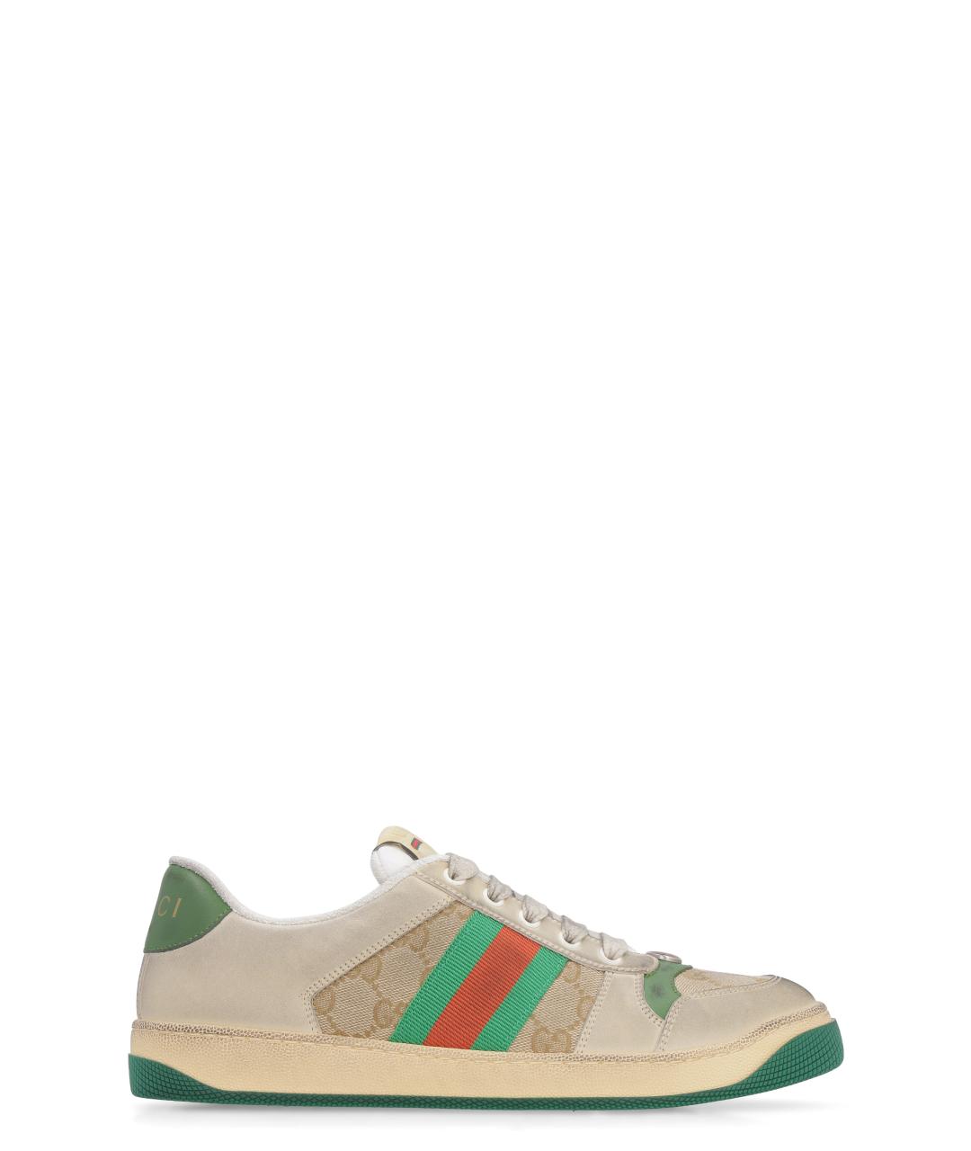 GUCCI Бежевые синтетические кроссовки, фото 1