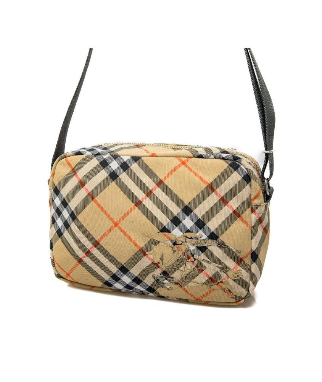 BURBERRY Бежевая синтетическая сумка на плечо, фото 5