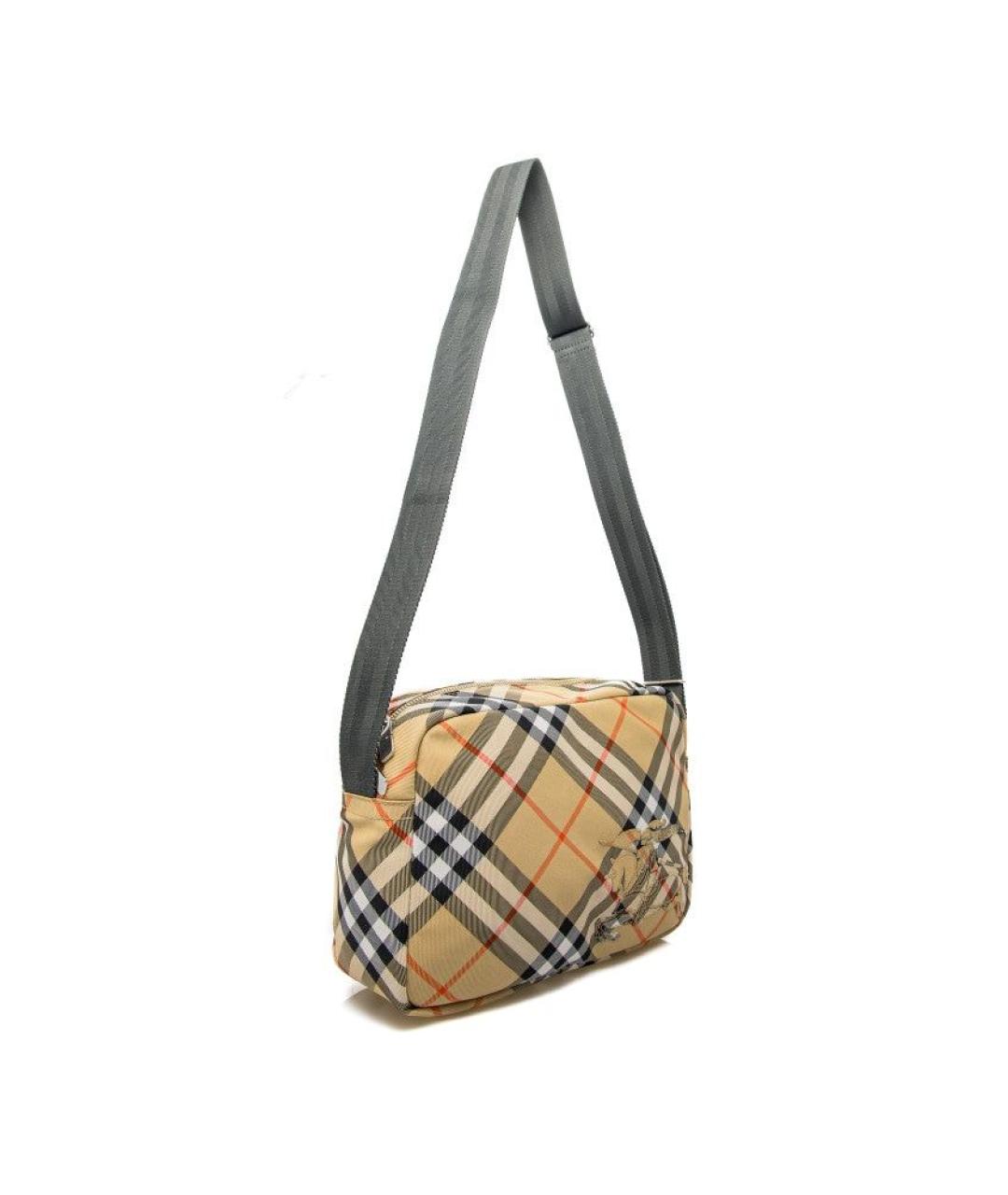 BURBERRY Бежевая синтетическая сумка на плечо, фото 4
