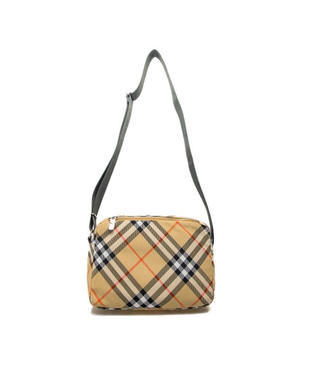 BURBERRY Бежевая синтетическая сумка на плечо, фото 2