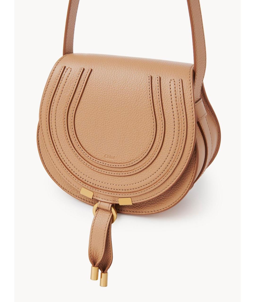 CHLOE Бежевая кожаная сумка через плечо, фото 3