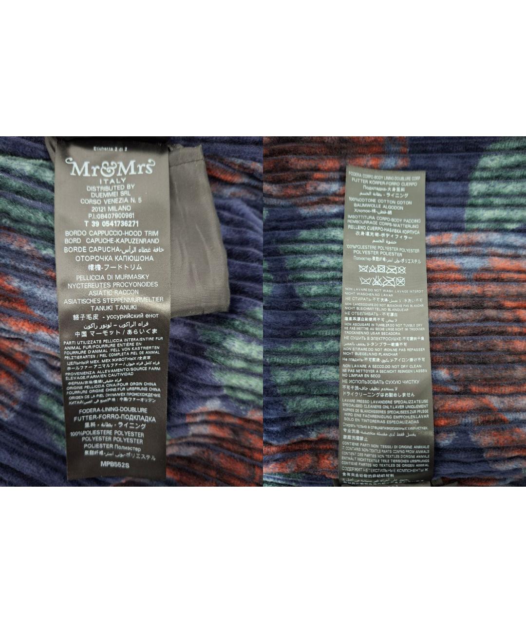 MR & MRS ITALY Темно-синяя хлопковая парка, фото 9