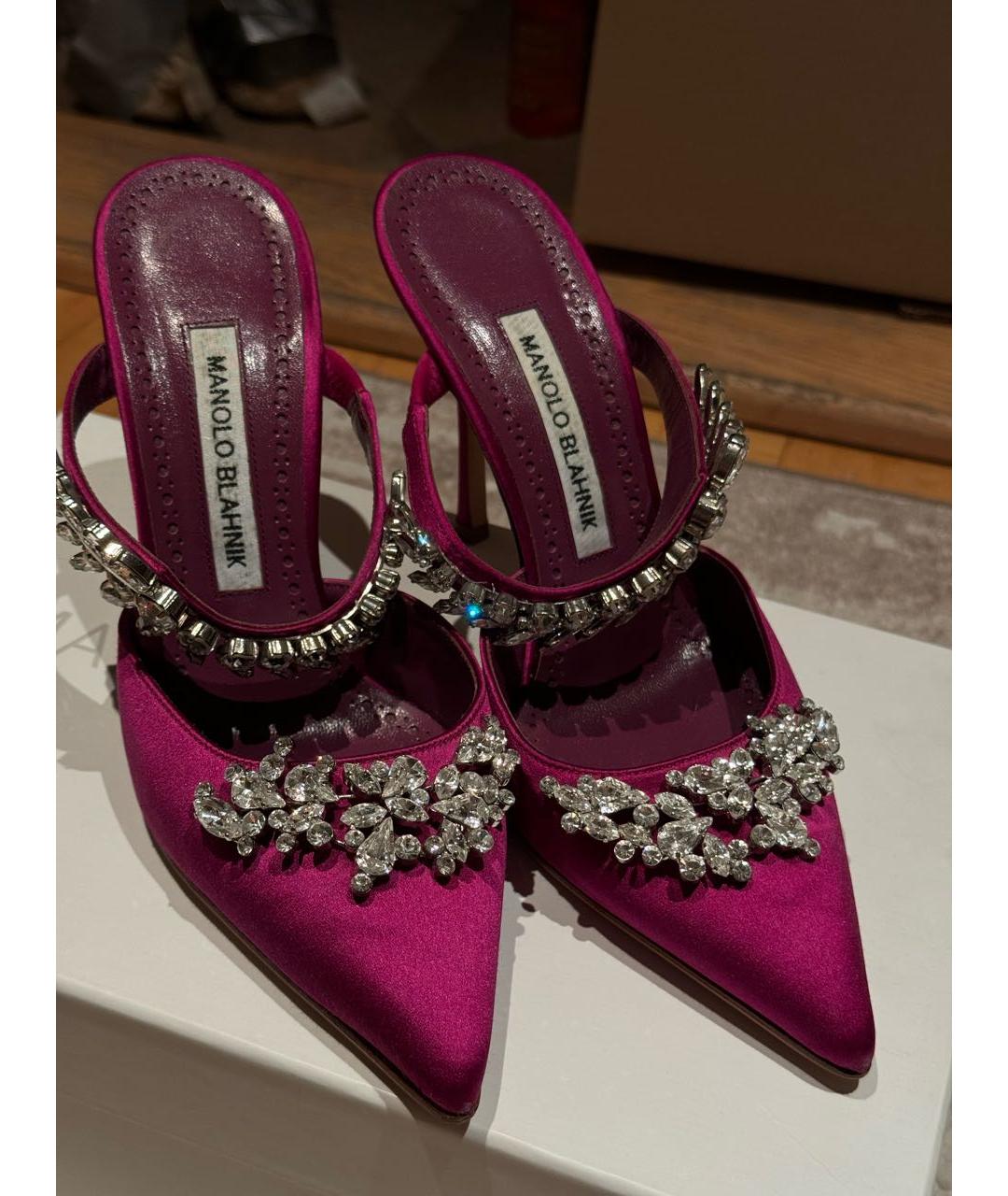 MANOLO BLAHNIK Фиолетовые текстильные туфли, фото 2