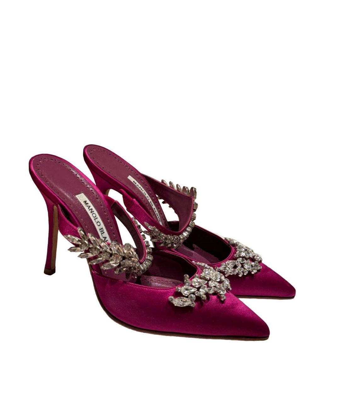 MANOLO BLAHNIK Фиолетовые текстильные туфли, фото 5