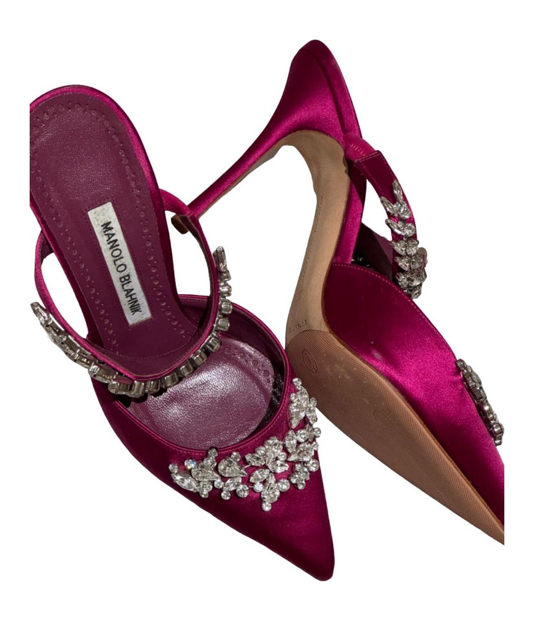 MANOLO BLAHNIK Фиолетовые текстильные туфли, фото 6