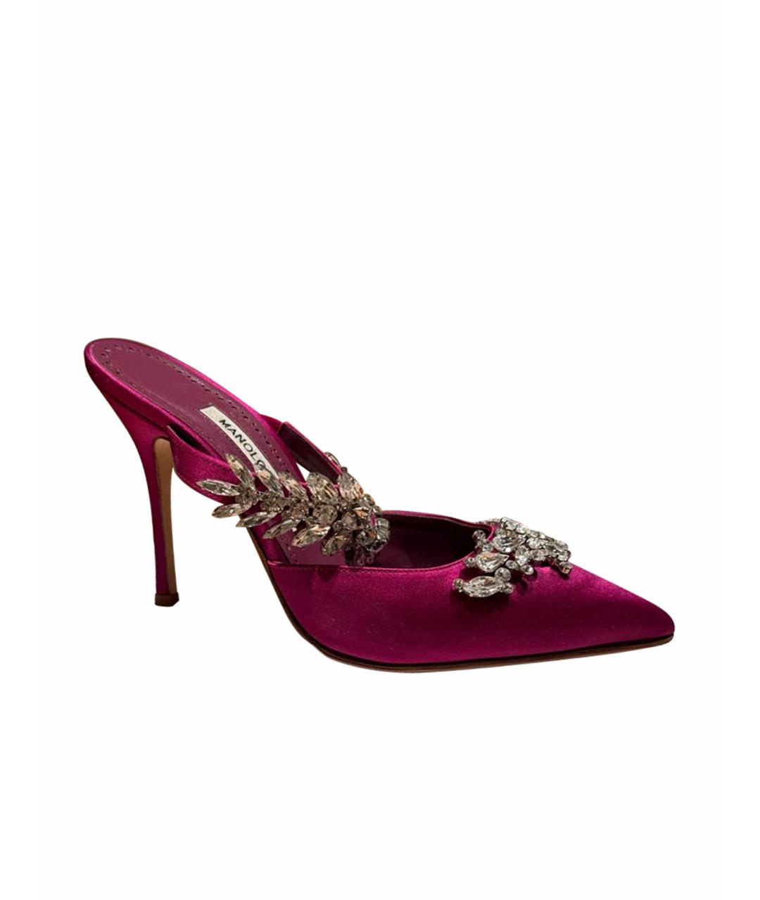 MANOLO BLAHNIK Фиолетовые текстильные туфли, фото 1