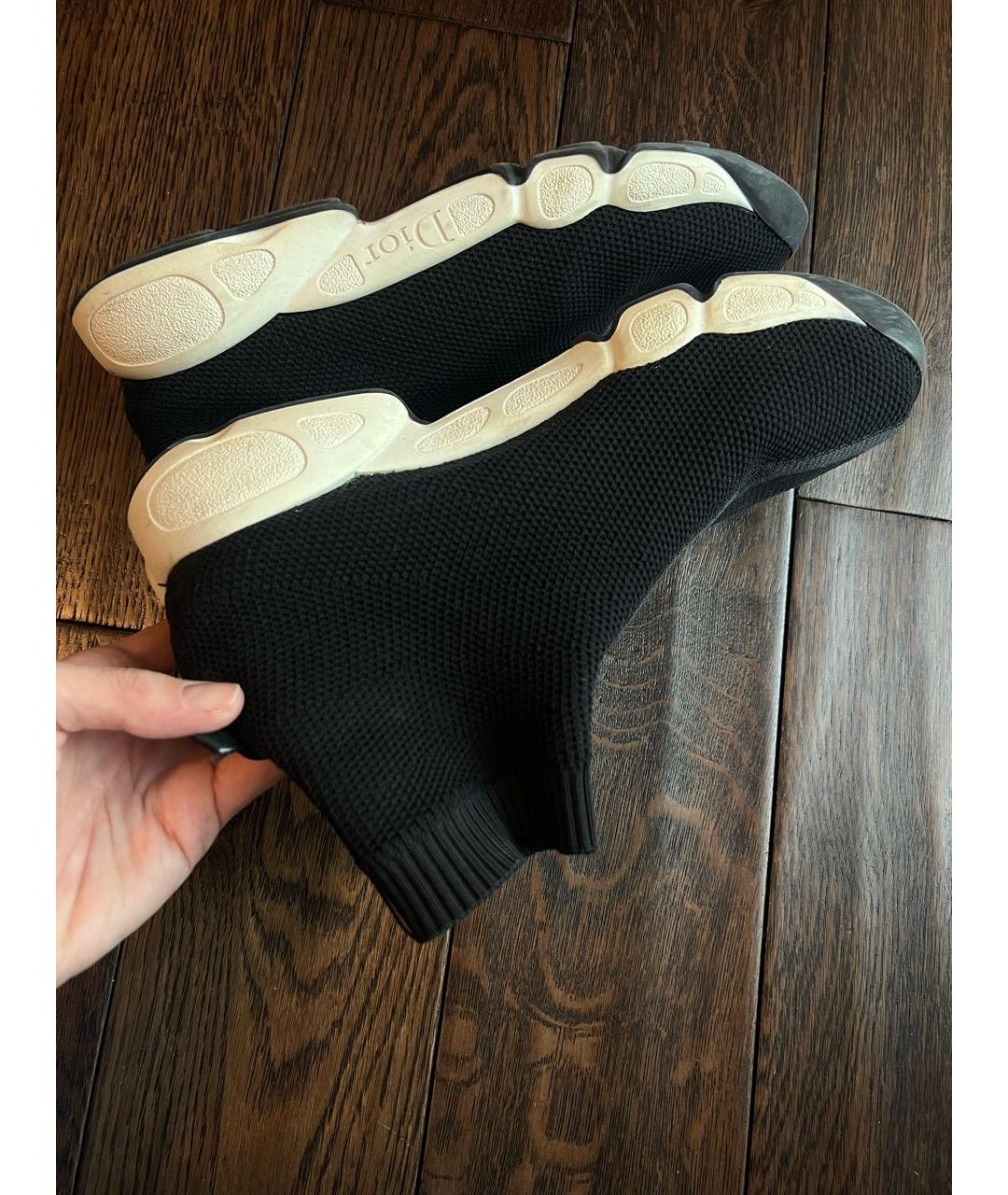 CHRISTIAN DIOR Черные текстильные кроссовки, фото 4