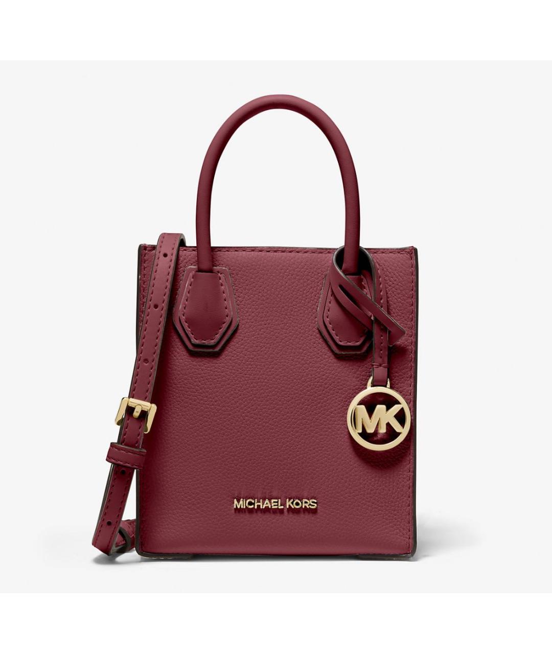 MICHAEL KORS Бордовая кожаная сумка через плечо, фото 4