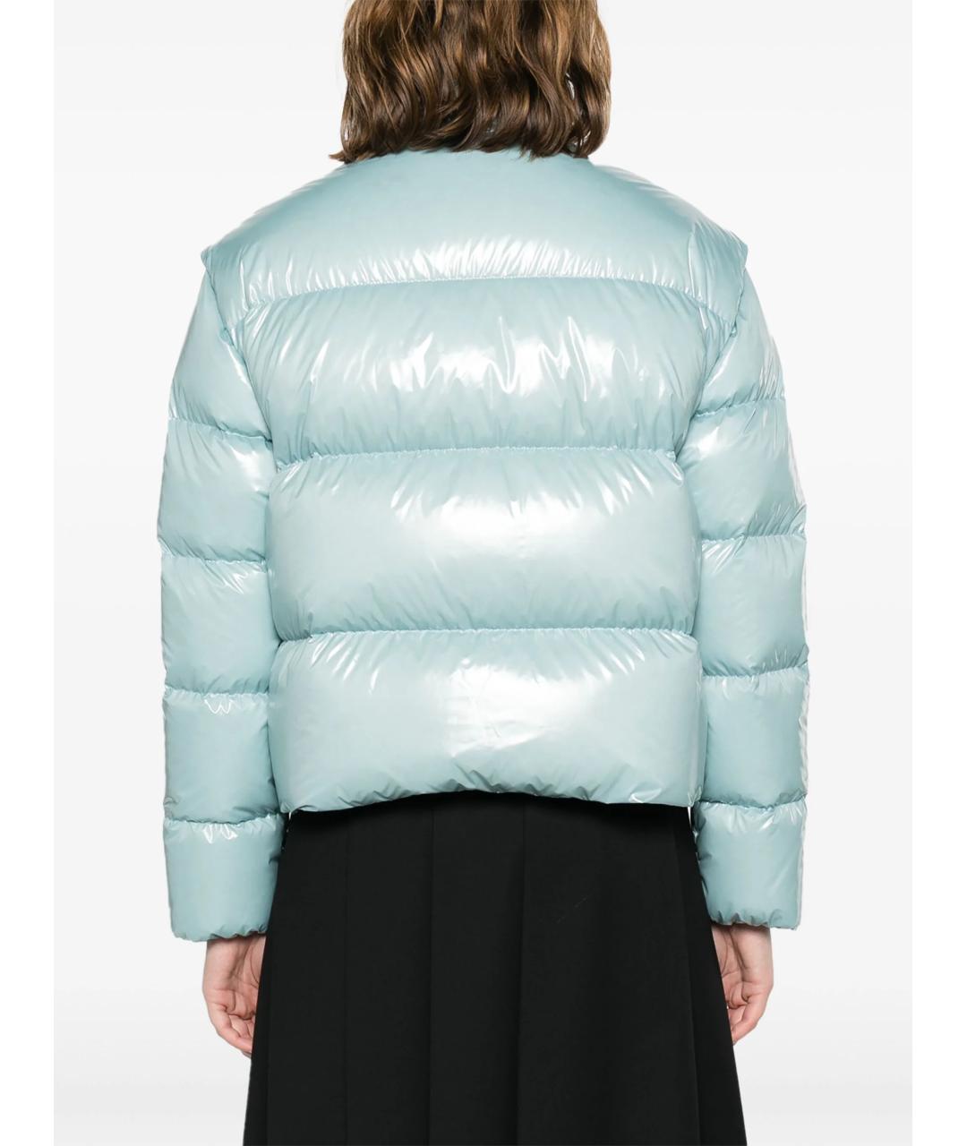 MONCLER Голубой полиэстеровый пуховик, фото 3