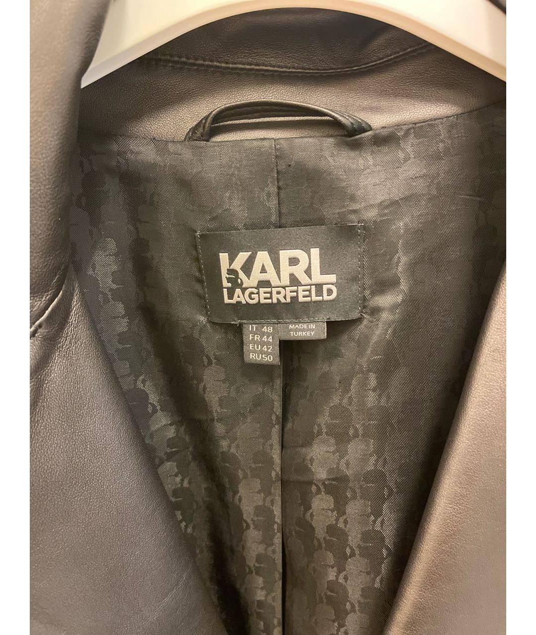 KARL LAGERFELD Черная кожаная куртка, фото 3