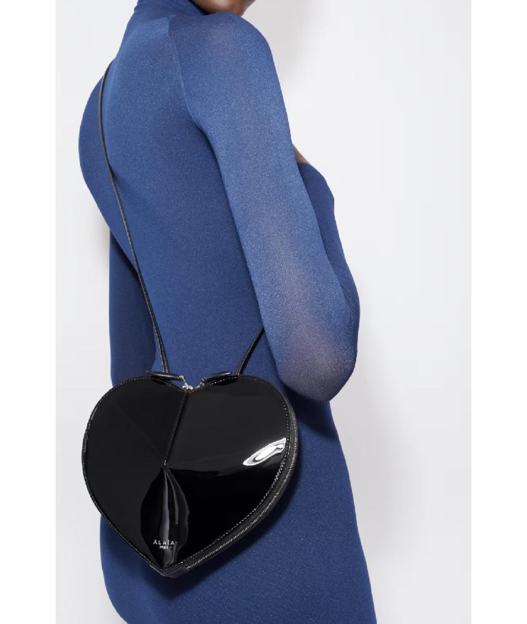 ALAIA Черная сумка через плечо из лакированной кожи, фото 4