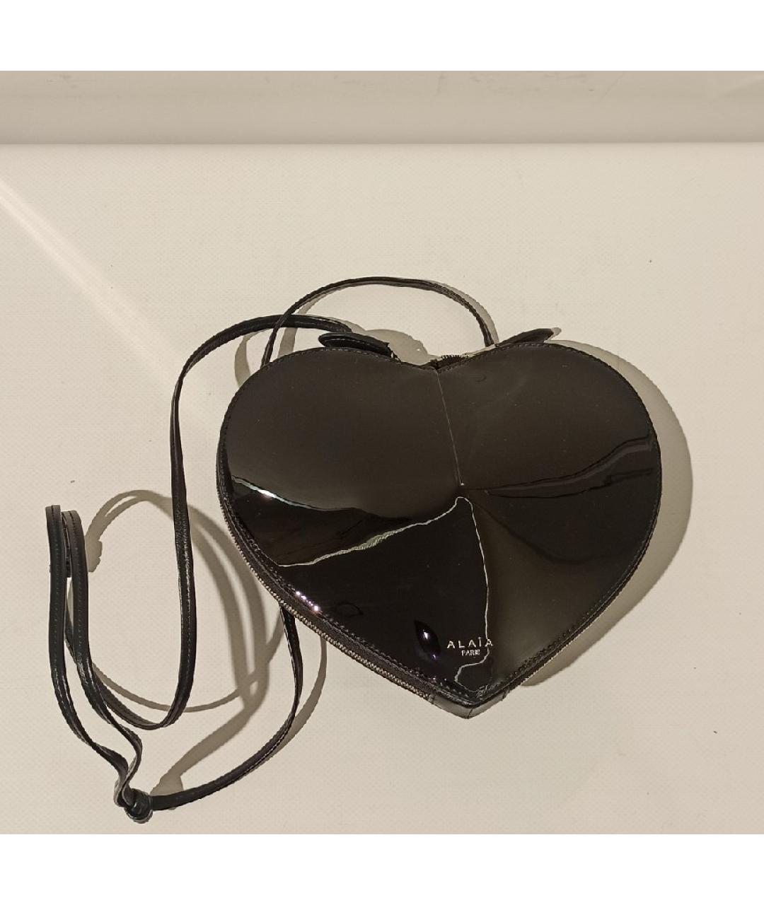ALAIA Черная сумка через плечо из лакированной кожи, фото 7