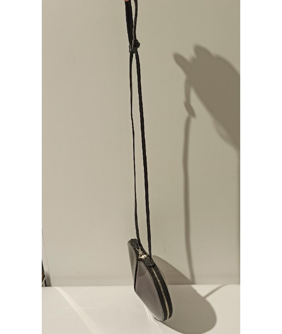 ALAIA Черная сумка через плечо из лакированной кожи, фото 8