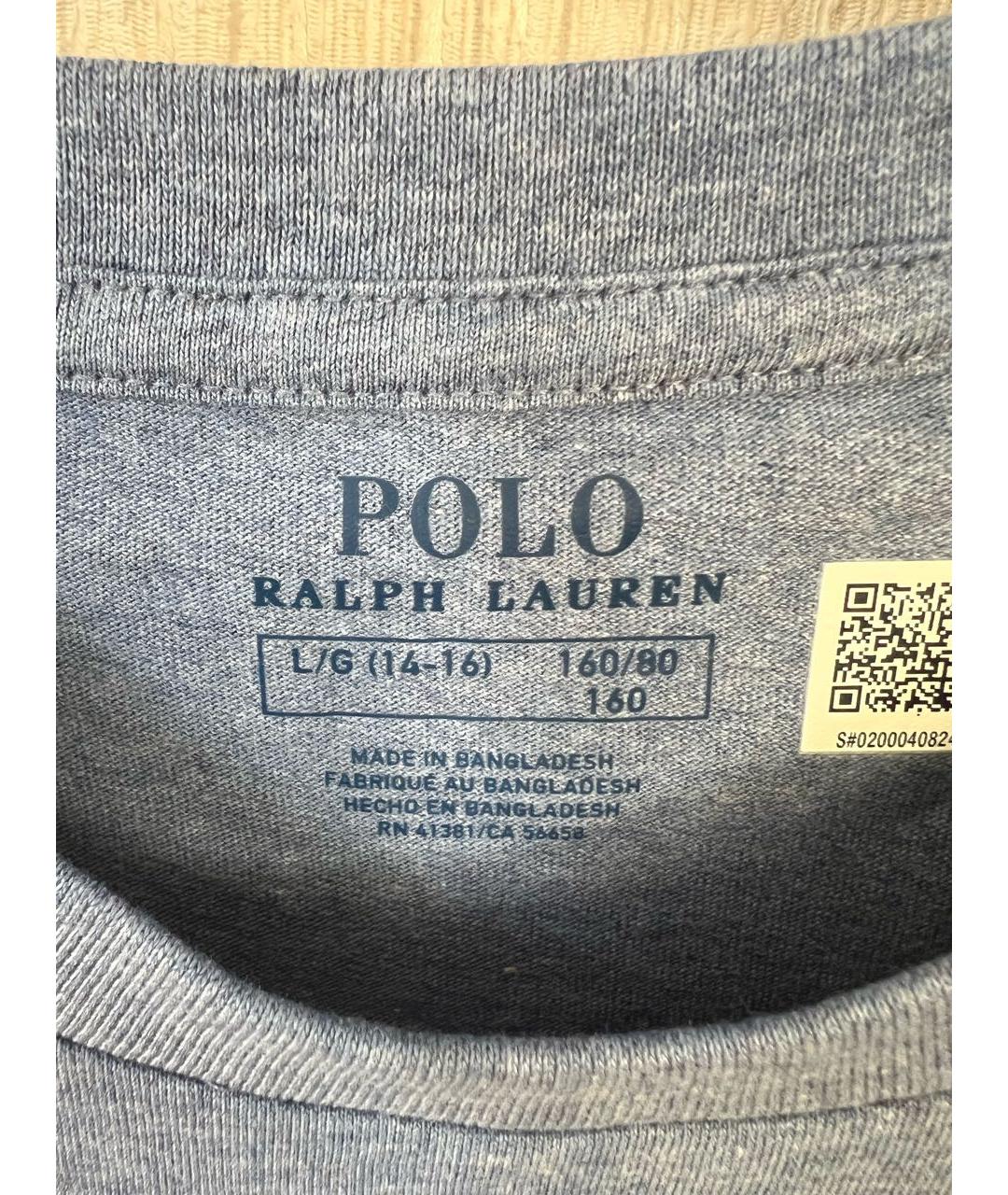 POLO RALPH LAUREN Синяя хлопковая футболка, фото 5