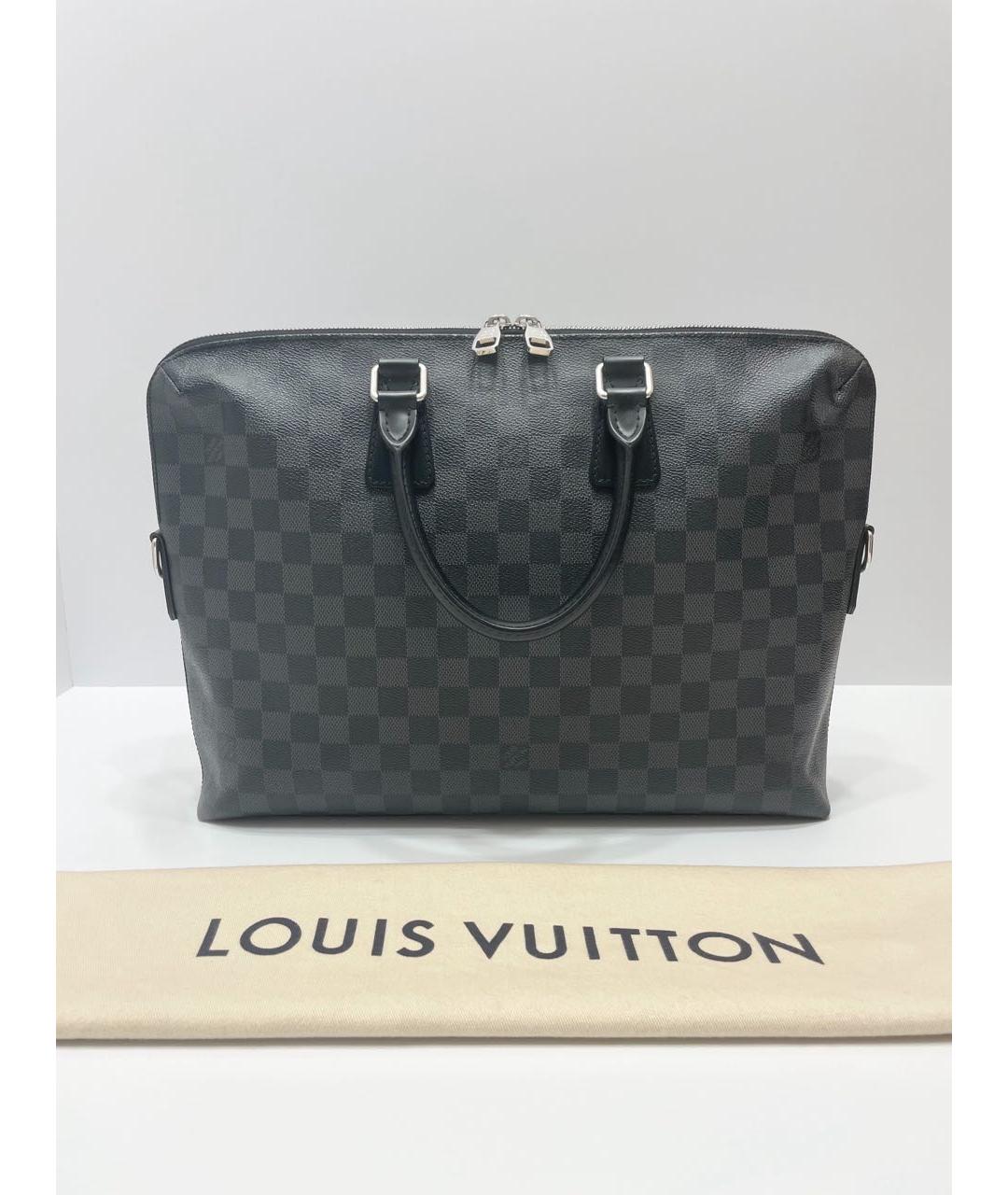 LOUIS VUITTON Антрацитовый портфель, фото 6