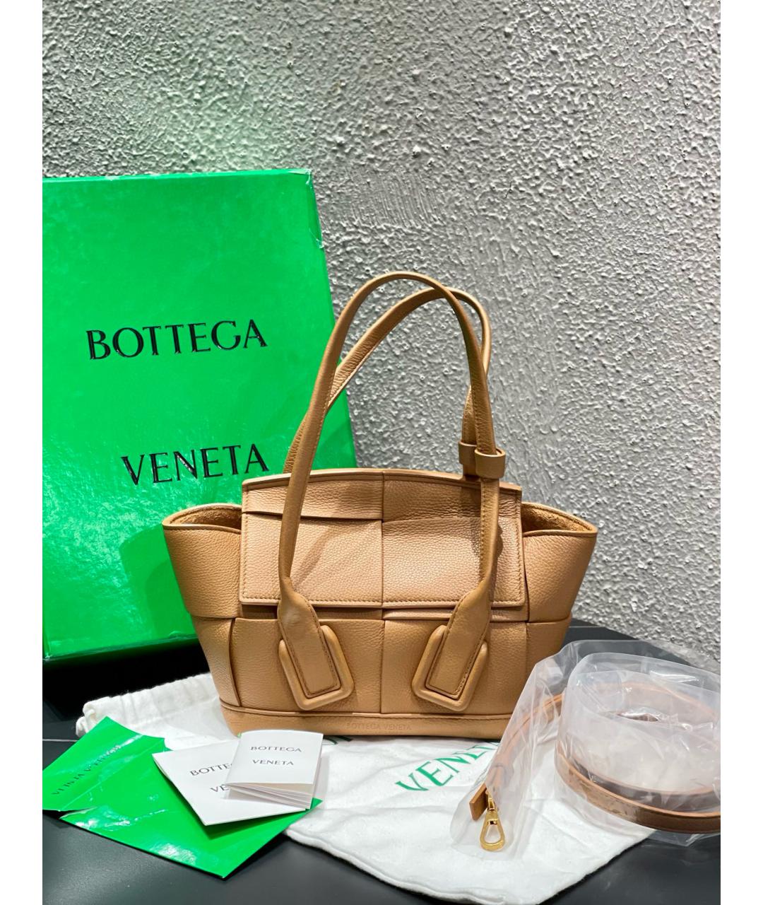 BOTTEGA VENETA Хаки кожаная сумка через плечо, фото 9