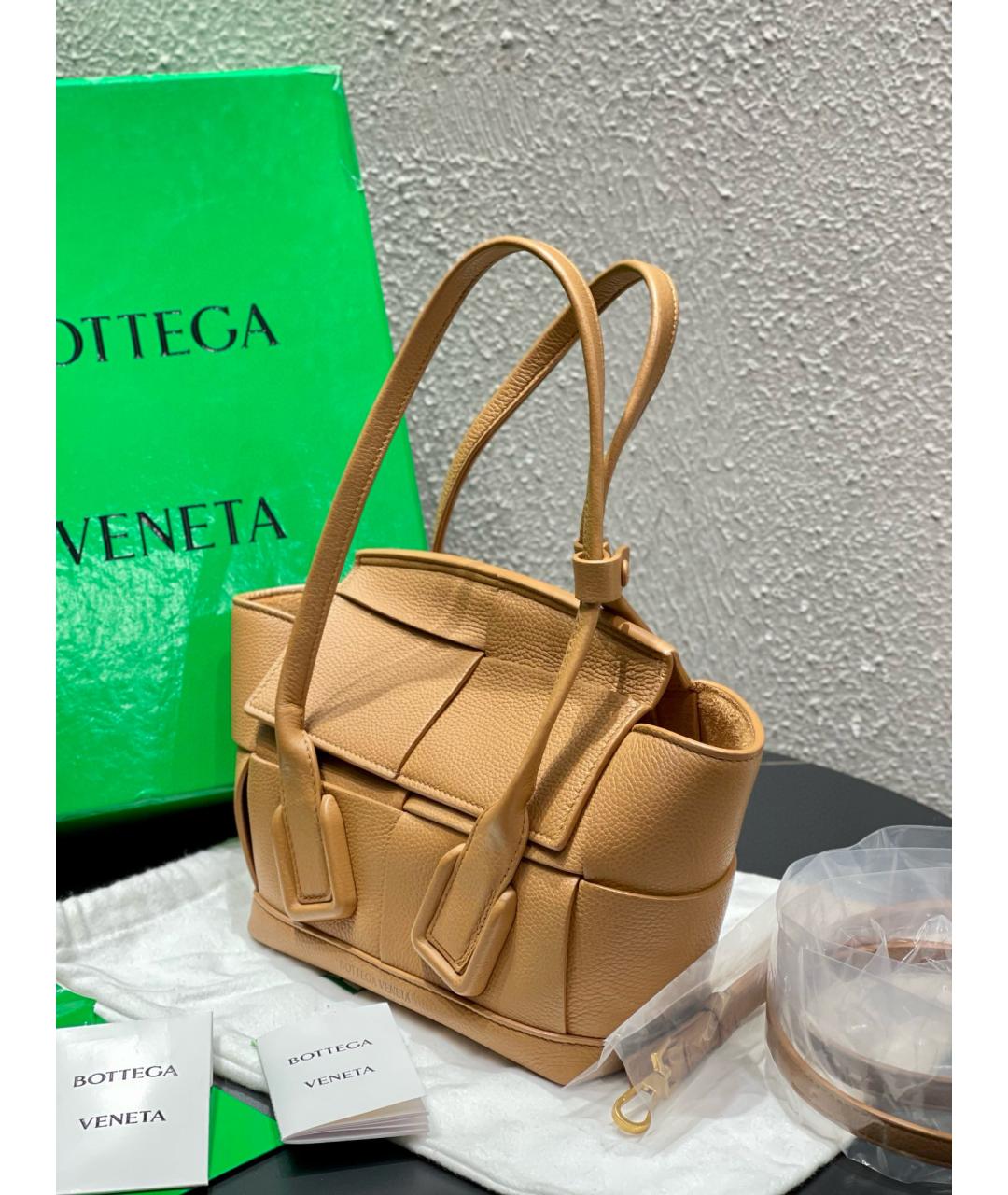 BOTTEGA VENETA Хаки кожаная сумка через плечо, фото 3