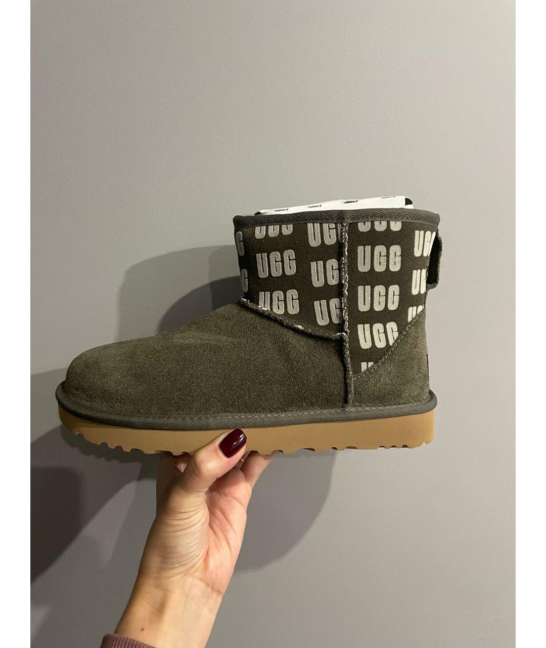 UGG AUSTRALIA Хаки замшевые ботинки, фото 2