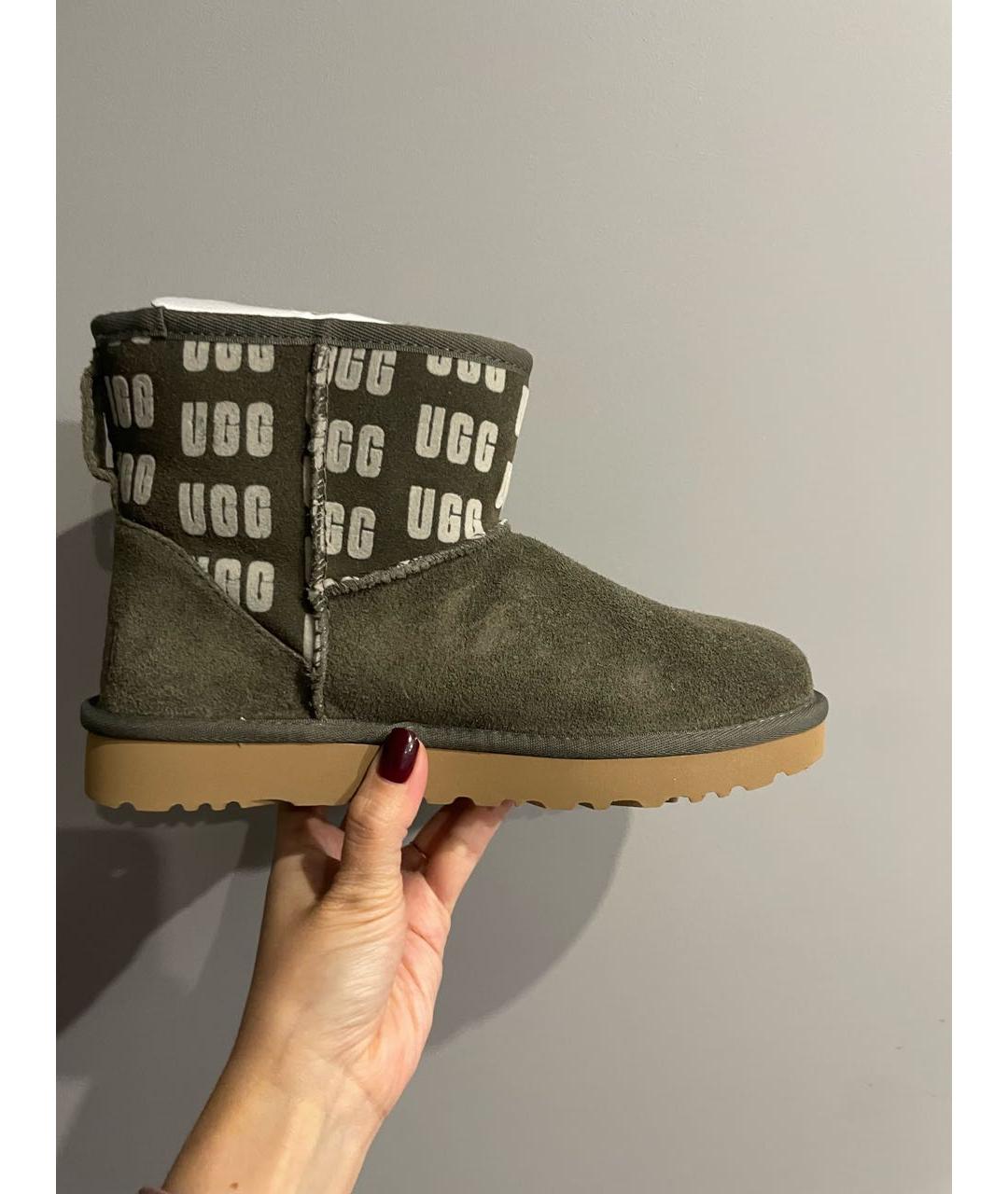 UGG AUSTRALIA Хаки замшевые ботинки, фото 6