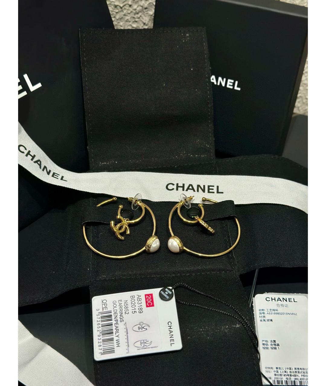 CHANEL Золотые серьги, фото 8