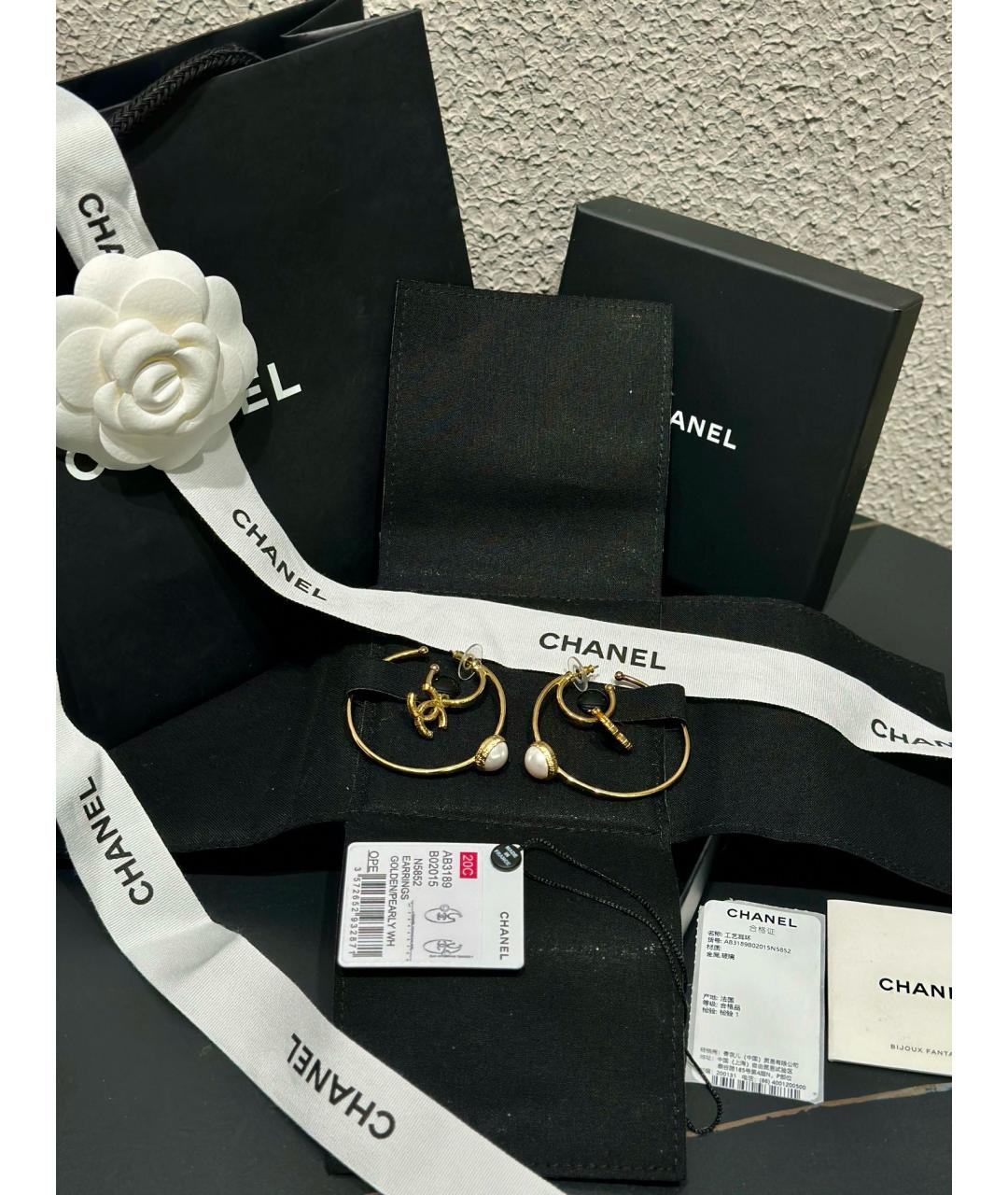 CHANEL Золотые серьги, фото 2