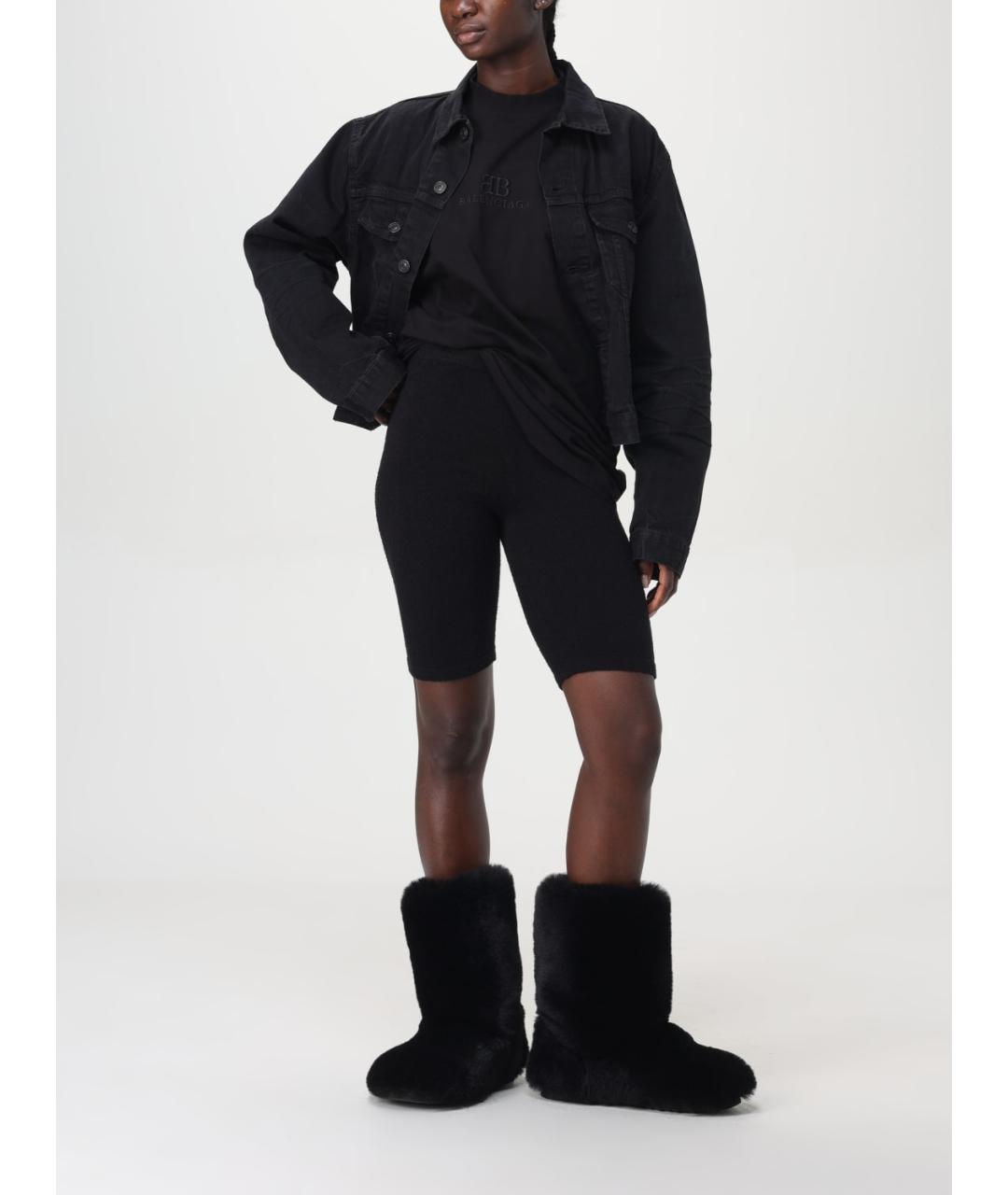 BALENCIAGA Черная хлопковая футболка, фото 6