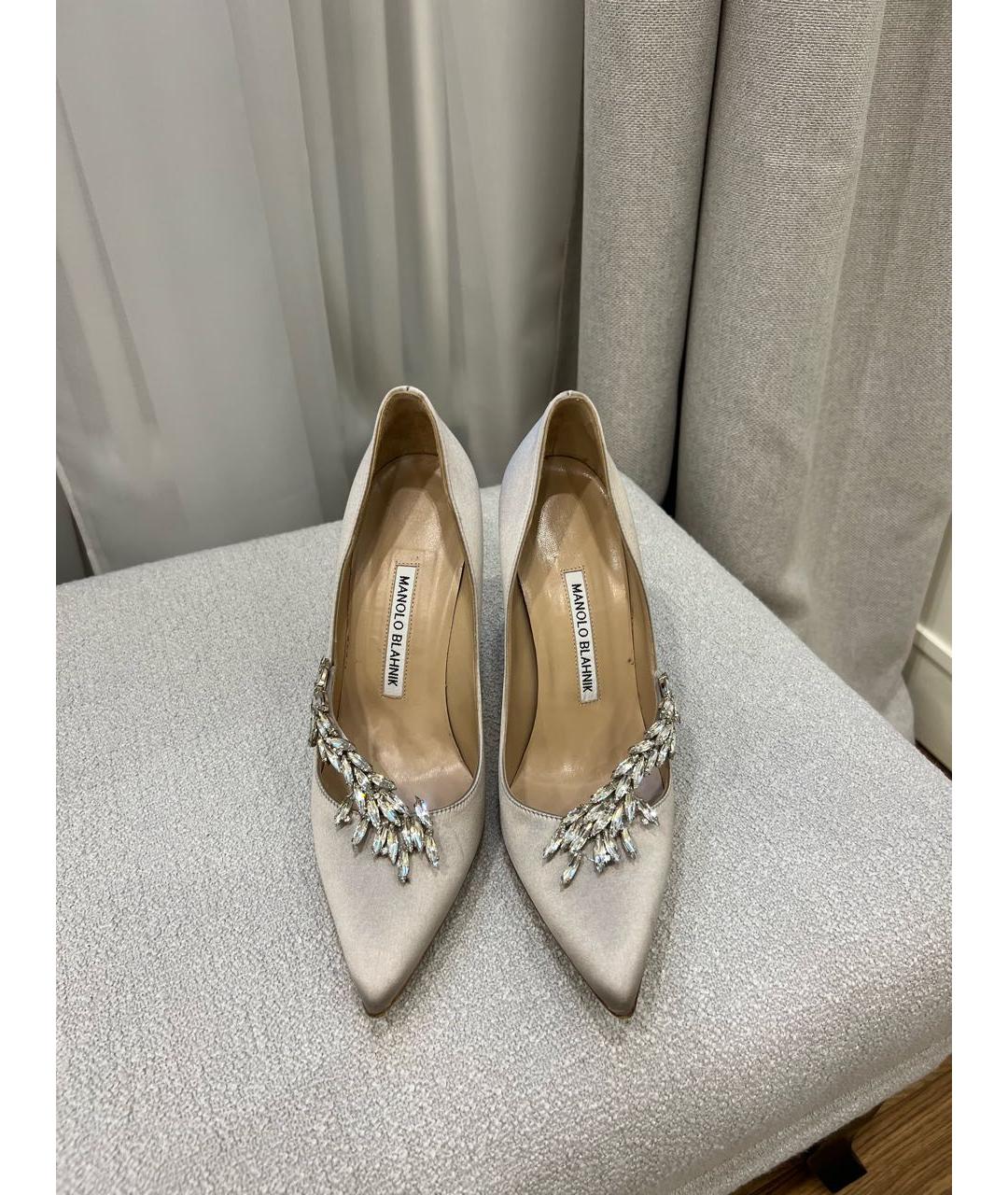 MANOLO BLAHNIK Серые текстильные туфли, фото 5