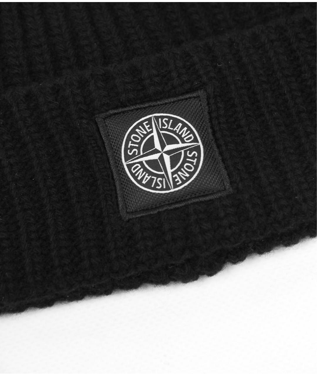 STONE ISLAND Черная шерстяная шапка, фото 3