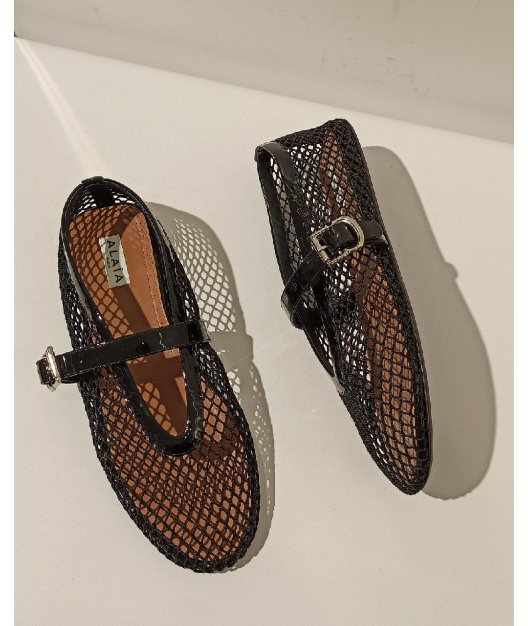 ALAIA Черные балетки из лакированной кожи, фото 6