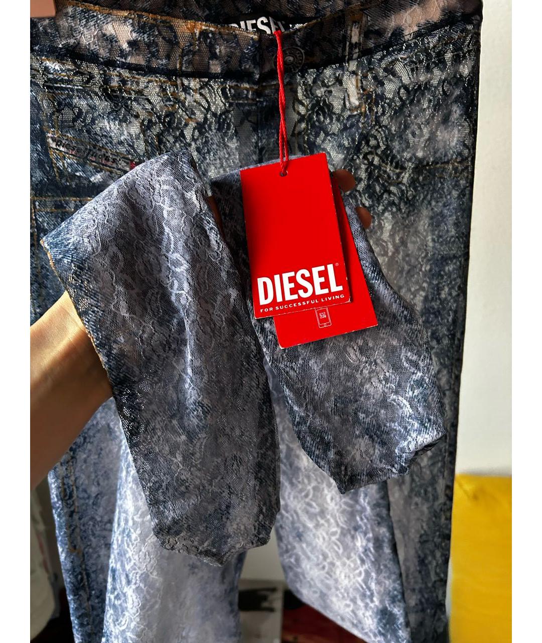 DIESEL Синие кружевные леггинсы и велосипедки, фото 4