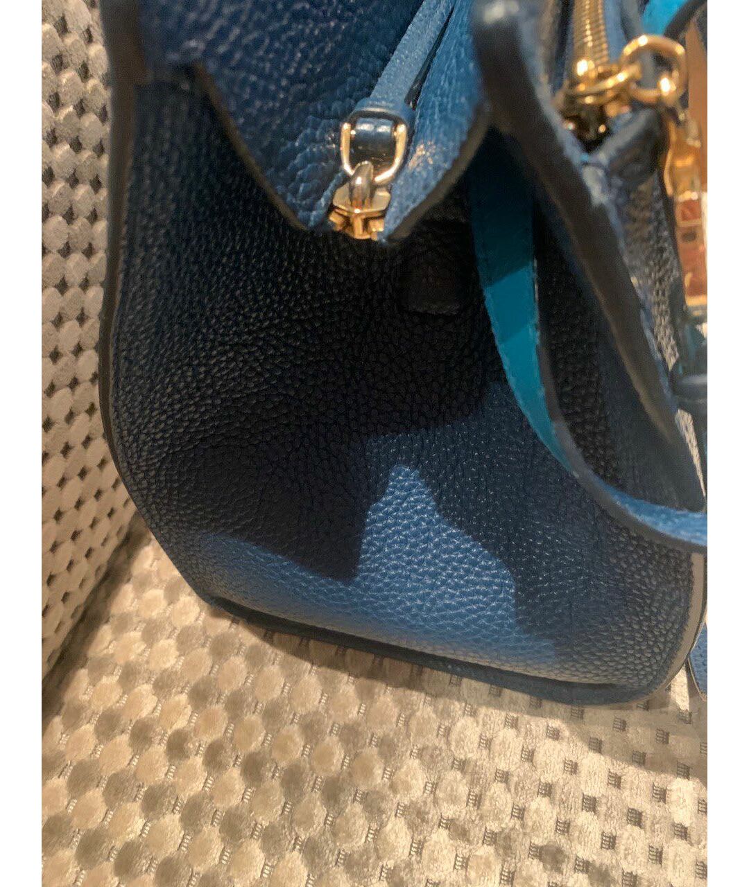 SALVATORE FERRAGAMO Голубая кожаная сумка тоут, фото 3