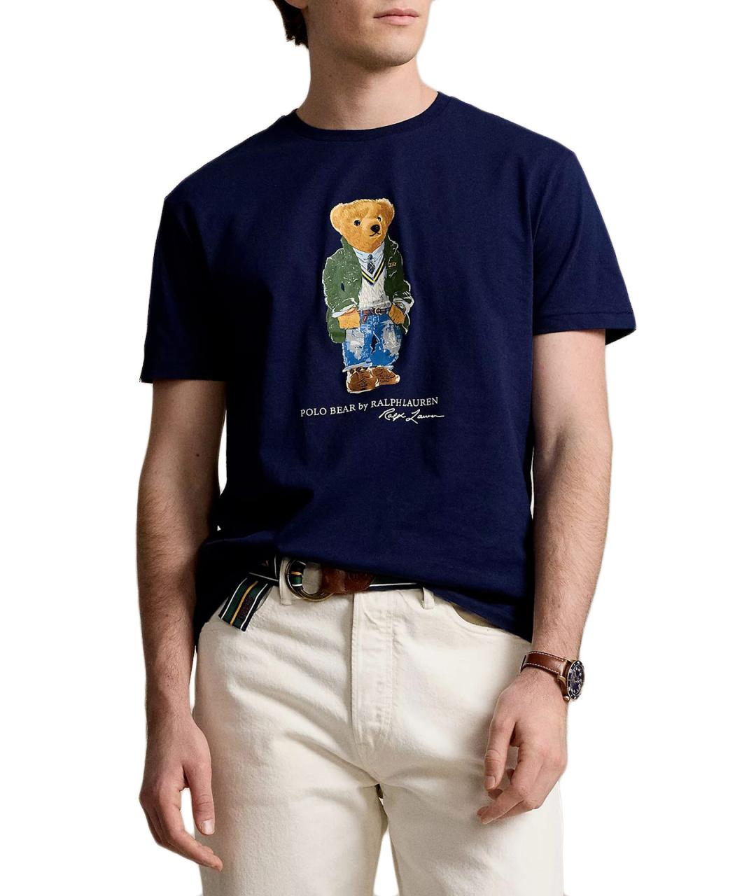 POLO RALPH LAUREN Синяя хлопковая футболка, фото 4