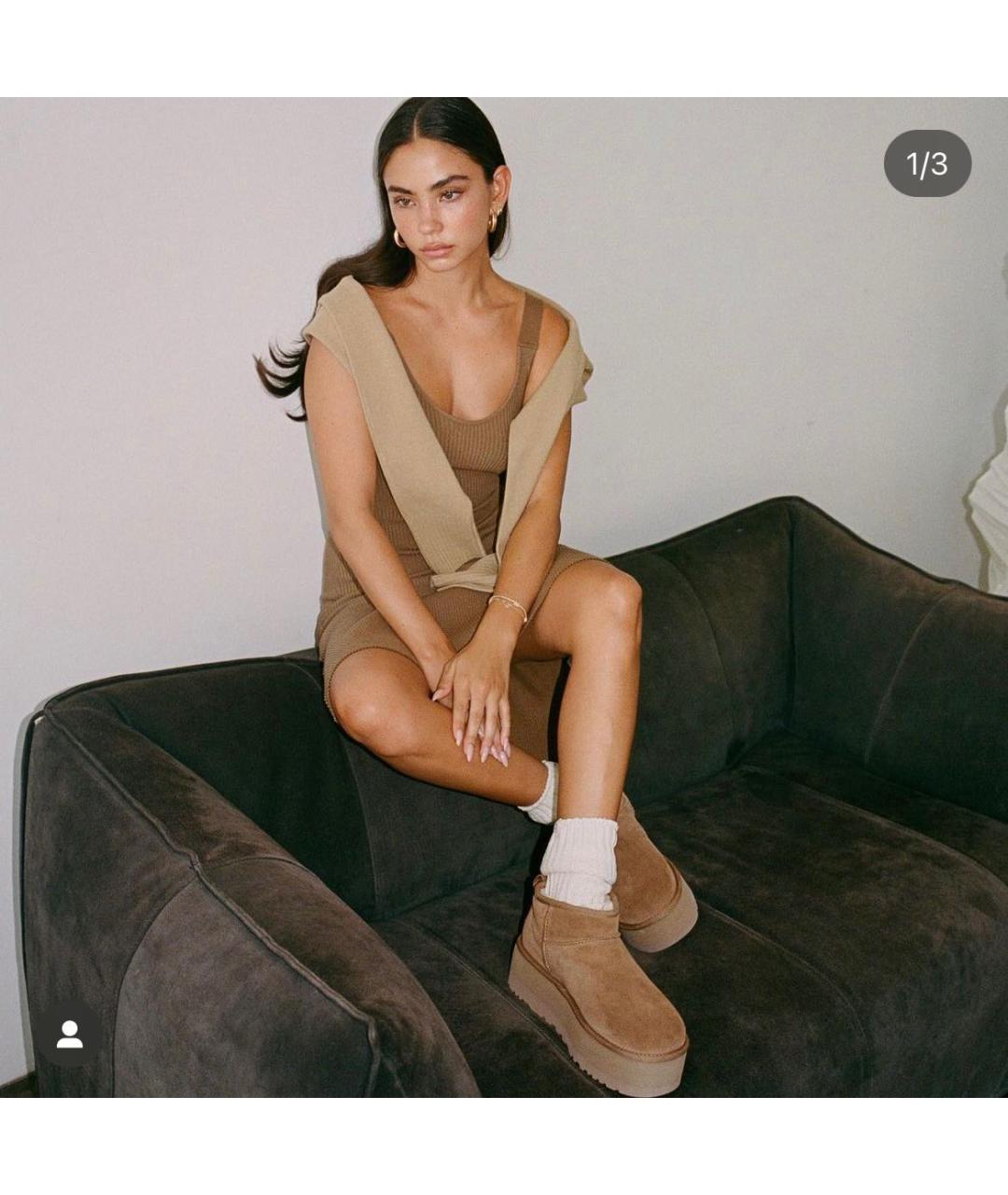 UGG AUSTRALIA Коричневые замшевые ботинки, фото 4