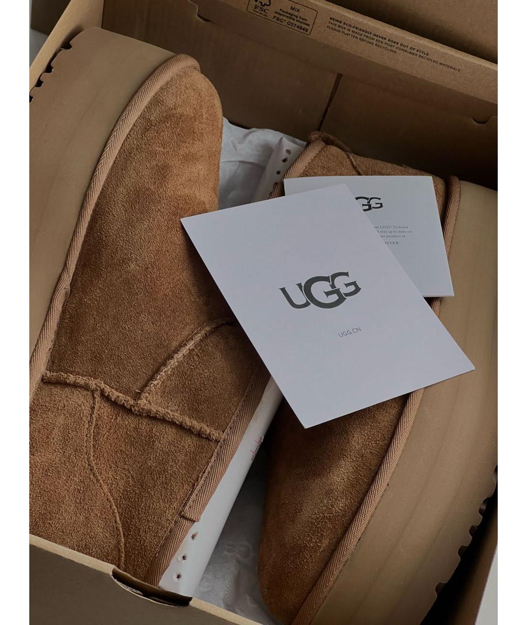 UGG AUSTRALIA Коричневые замшевые ботинки, фото 3