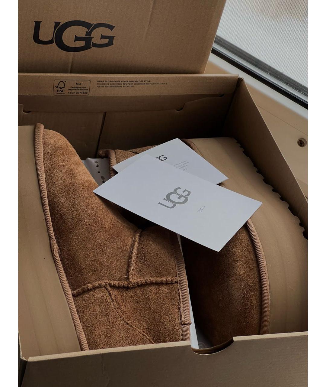 UGG AUSTRALIA Коричневые замшевые ботинки, фото 2