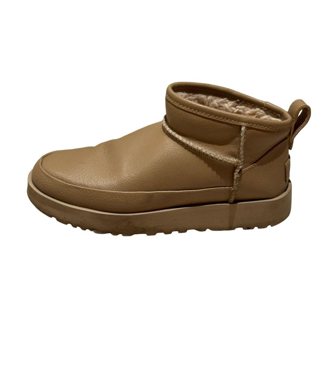 UGG AUSTRALIA Бежевые кожаные ботинки, фото 4