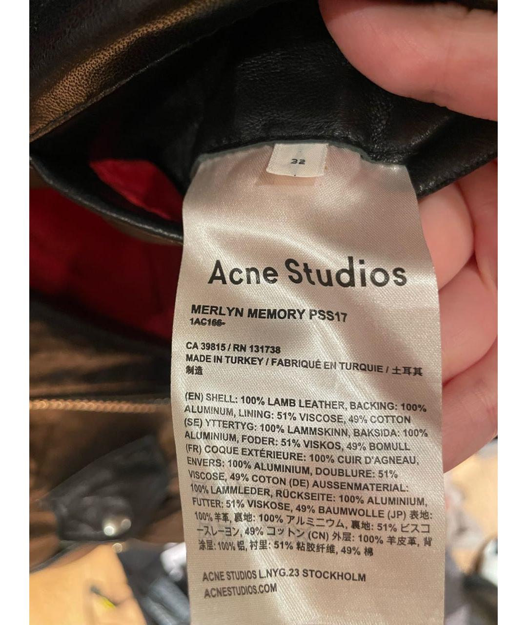 ACNE STUDIOS Черная кожаная куртка, фото 8