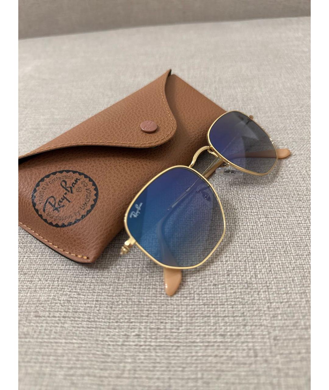 RAY BAN Синие металлические солнцезащитные очки, фото 5