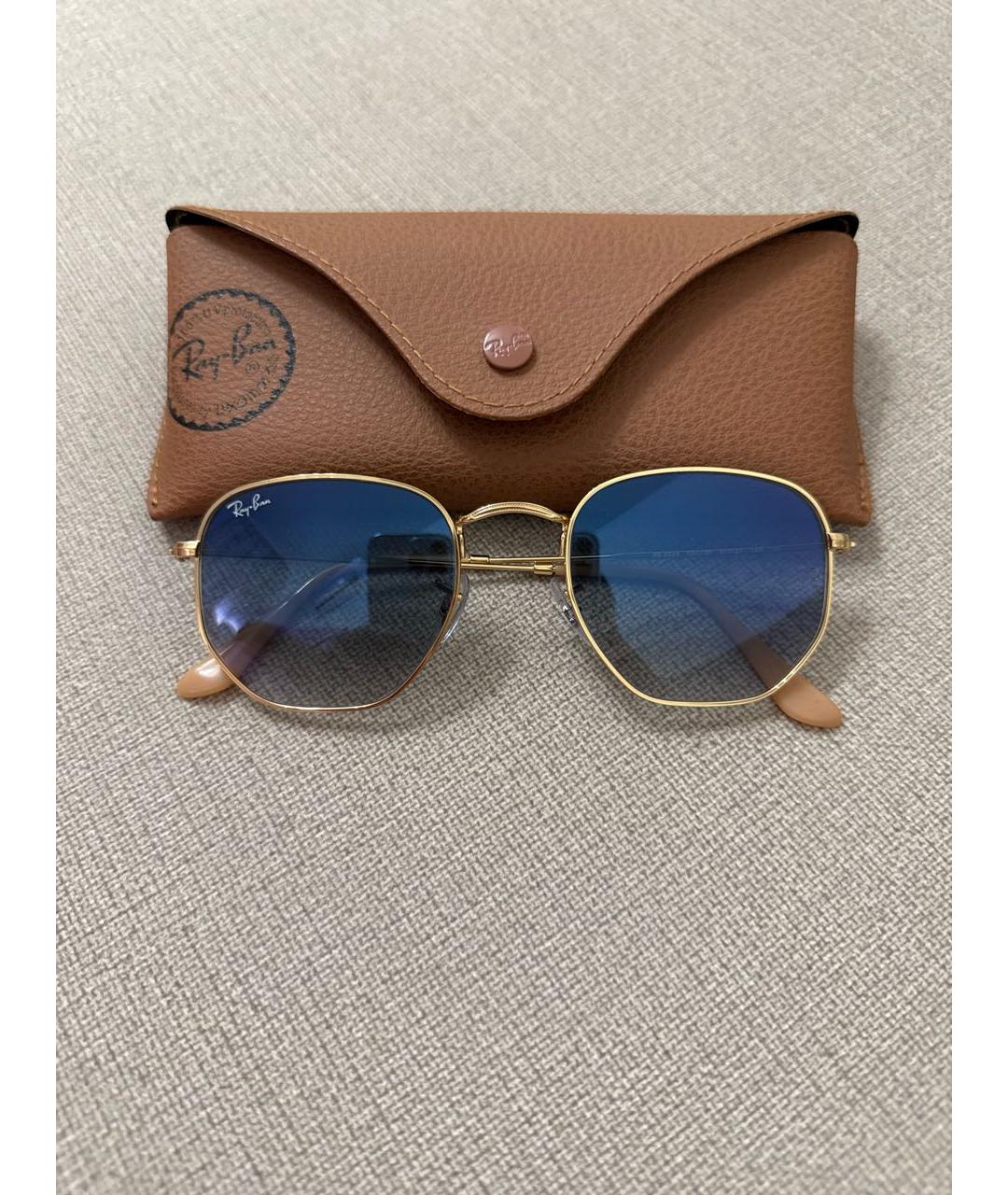 RAY BAN Синие металлические солнцезащитные очки, фото 4