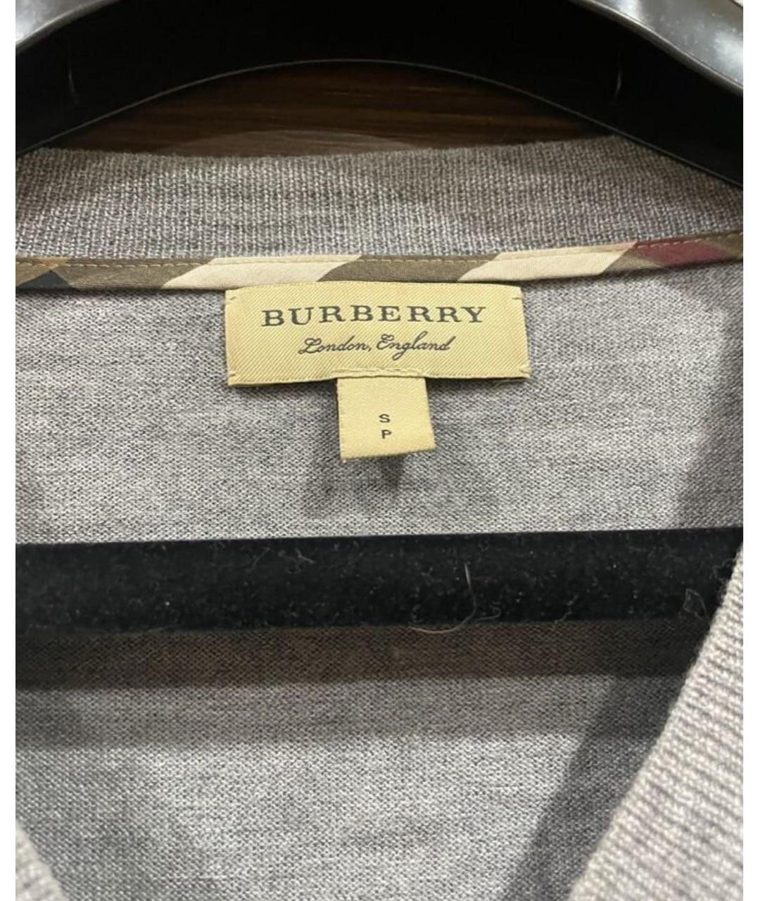 BURBERRY Серый шерстяной джемпер / свитер, фото 3